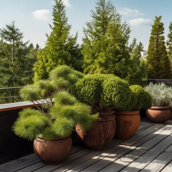 zimo zielone rośliny na taras i balkon